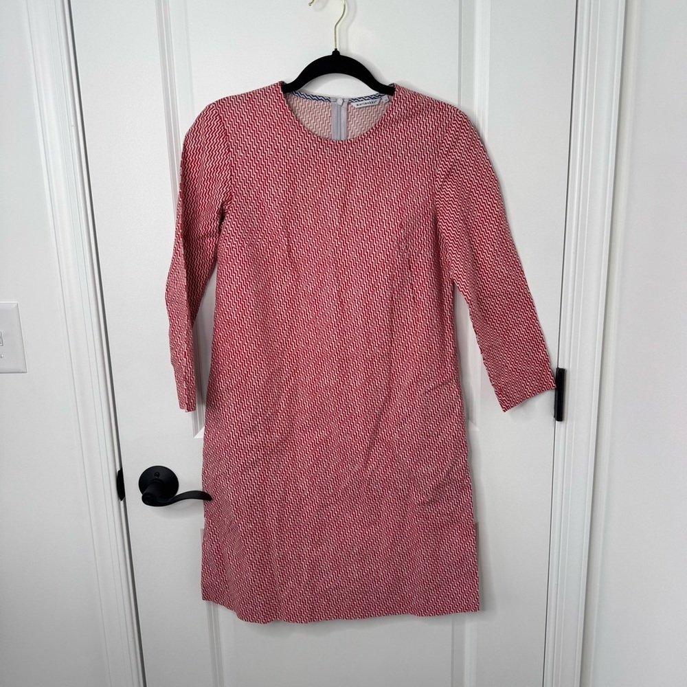 Marimekko Red and White printed 3/4 sleeve cotton Mini Dress xxs/32
